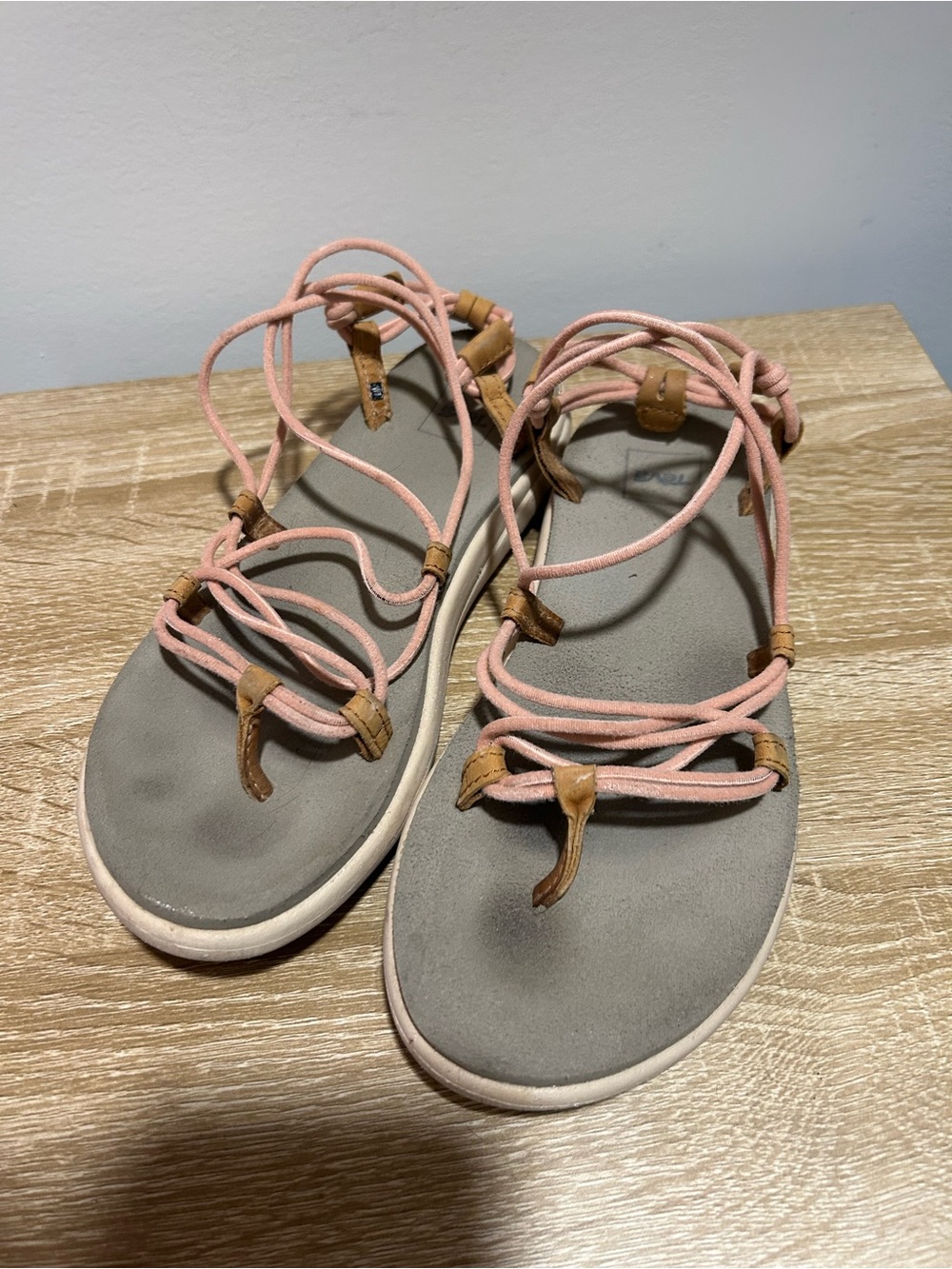 Teva Women’s Pink Strappy Lace-Up Infinity Sandals